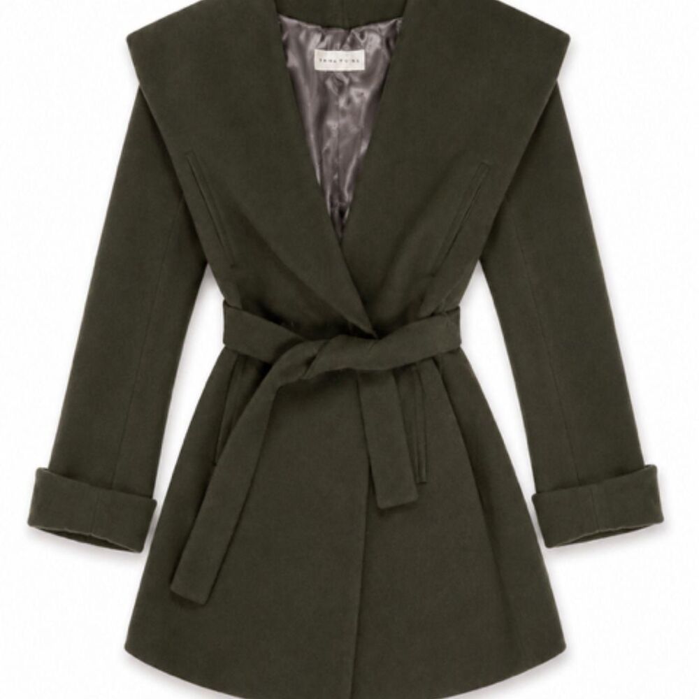 Trina-turk Women's Khaki and Grey Coat